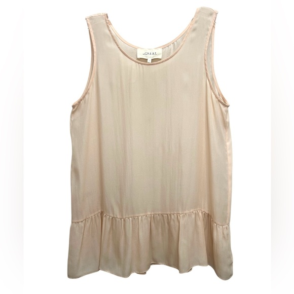 The GREAT. Silk Top Sleeveless Ruffle Hem Size S - Picture 1 of 8